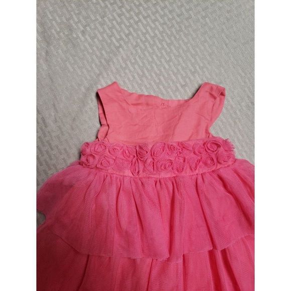 HEIRLOOM by Polly Flinders Pink 6-9m pink Dress   Ruffle lined roses party sleev - Picture 6 of 7